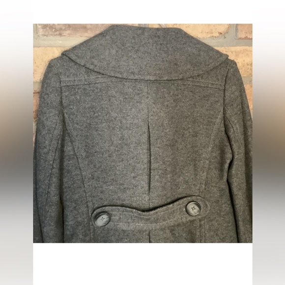 BANANA REPUBLIC Double Breasted Wool Blend Gray Peacoat - Picture 4 of 7